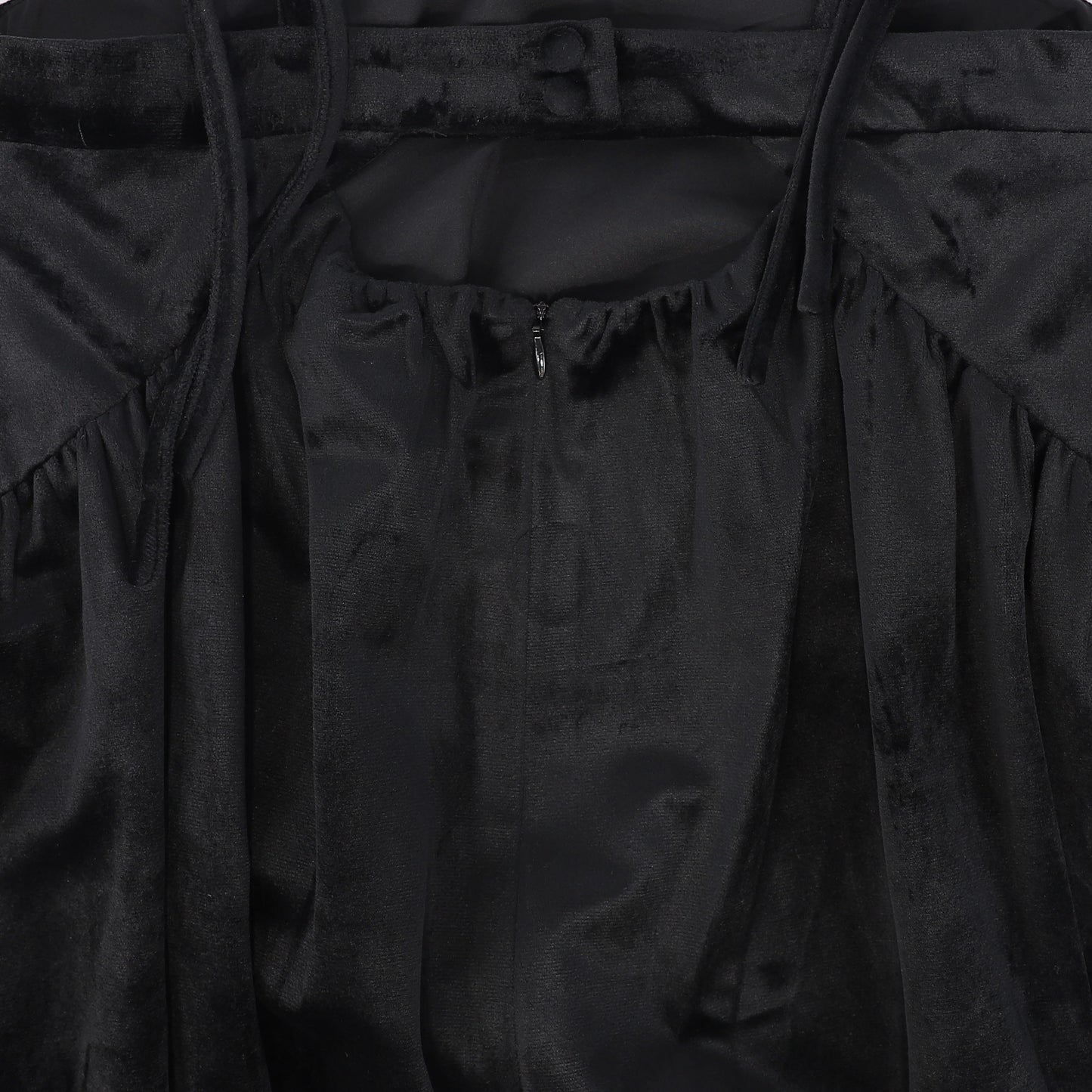 VALENTINA BLACK VELOUR BUBBLE HEM JUMPER