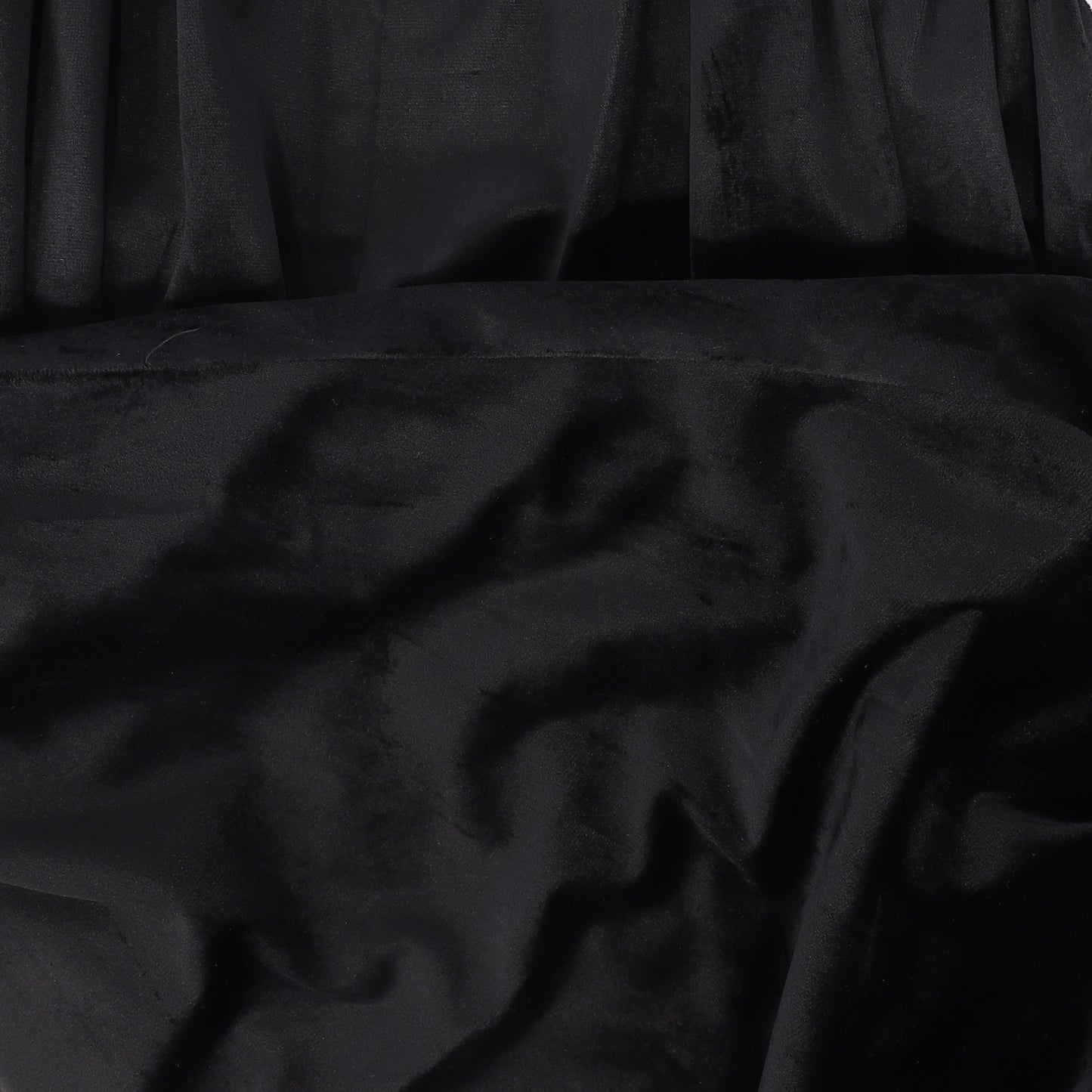 VALENTINA BLACK VELOUR BUBBLE HEM JUMPER