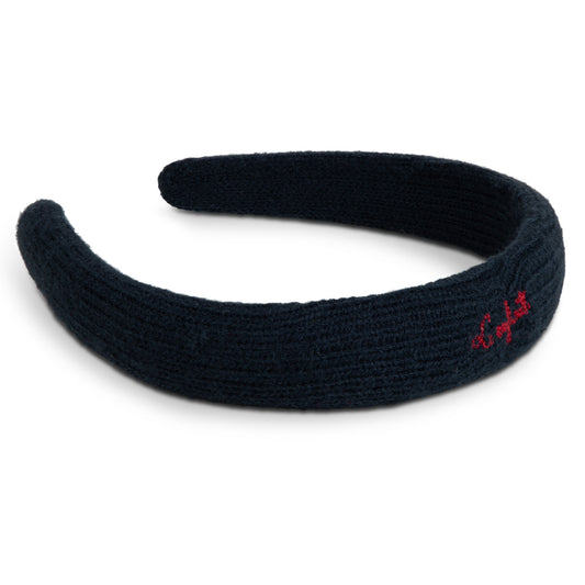 LE ENFANT NAVY KNIT EMBROIDERED HEADBAND [FINAL SALE]