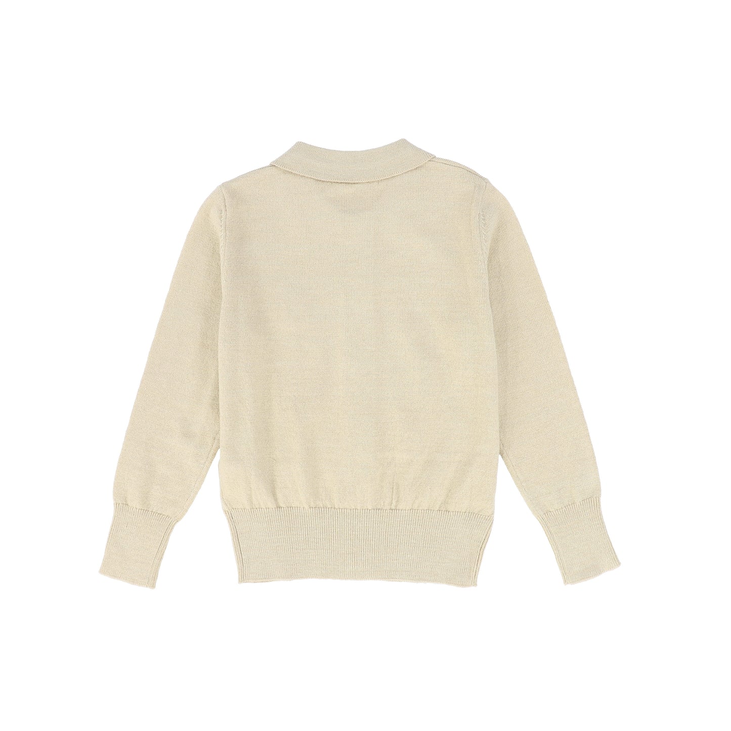 LE BOURDON BEIGE LOGO COLLARED CARDIGAN
