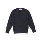 LE BOURDON NAVY LOGO COLLARED CARDIGAN