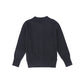 LE BOURDON NAVY LOGO COLLARED CARDIGAN