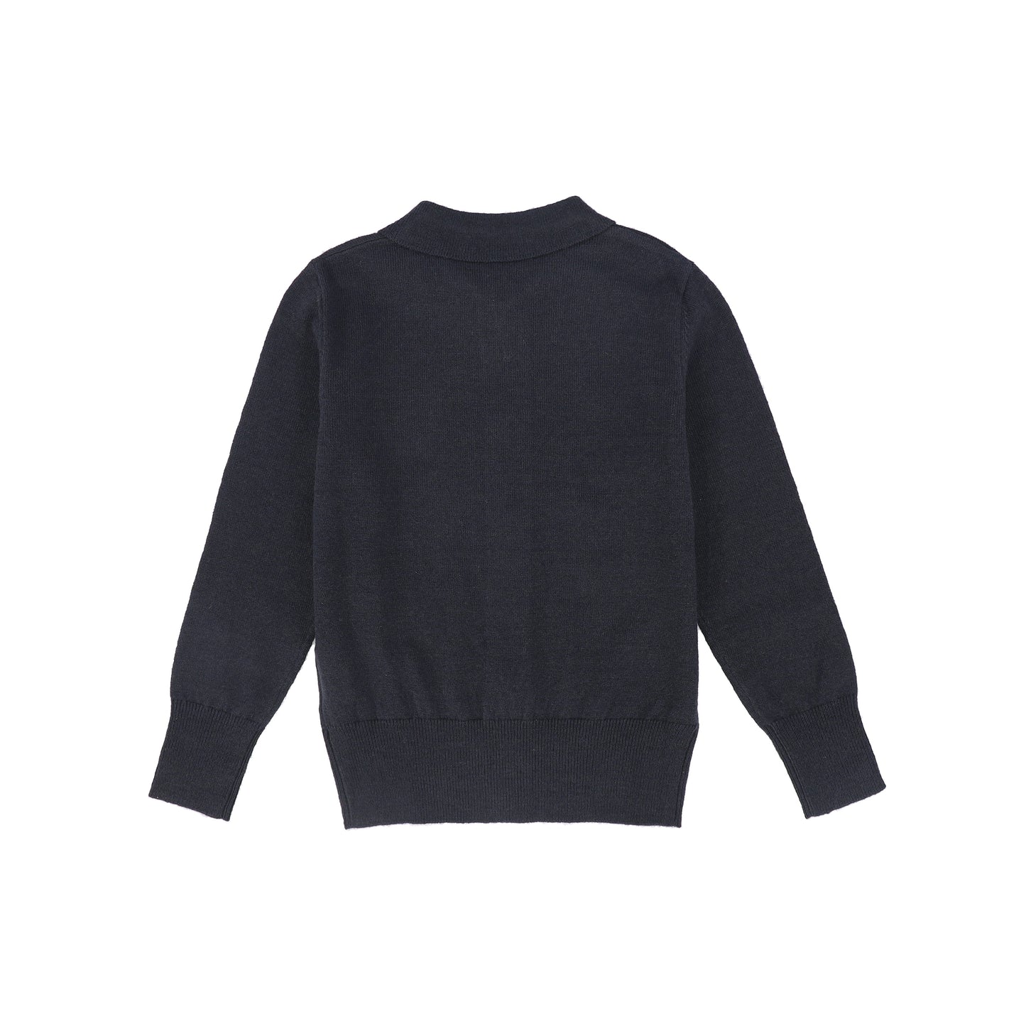 LE BOURDON NAVY LOGO COLLARED CARDIGAN