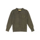 LE BOURDON OLIVE LOGO COLLARED CARDIGAN