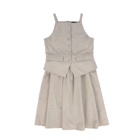 BAMBOO BEIGE WOOL WAISTCOAT DRESS