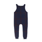 BAMBOO NAVY PLAID KNIT OVERALLS