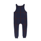 BAMBOO NAVY PLAID KNIT OVERALLS