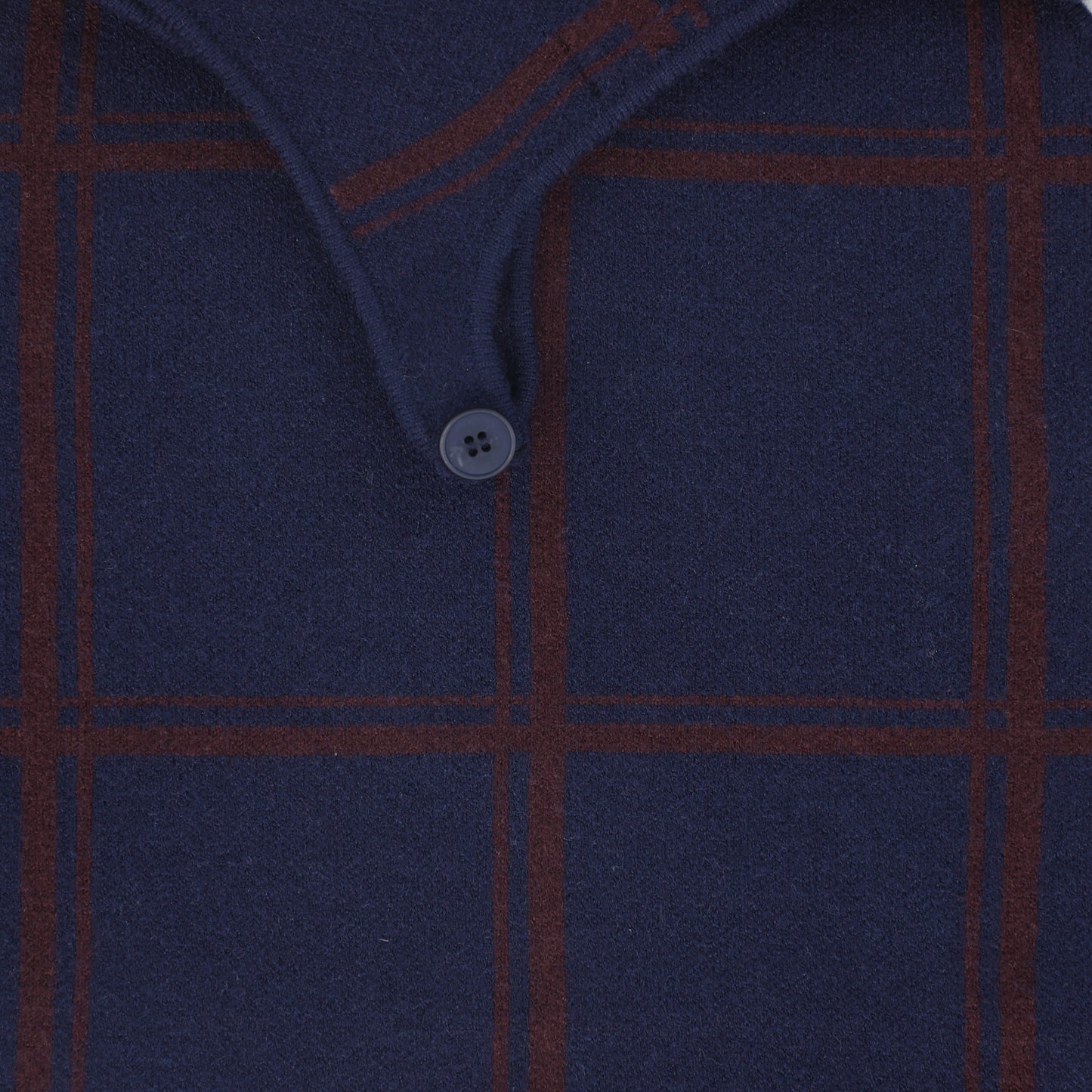 BAMBOO NAVY PLAID KNIT OVERALLS