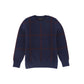 BAMBOO NAVY PLAID KNIT SWEATER