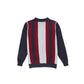 BACE COLLECTION NAVY STRIPE KNIT COLLAR CARDIGAN