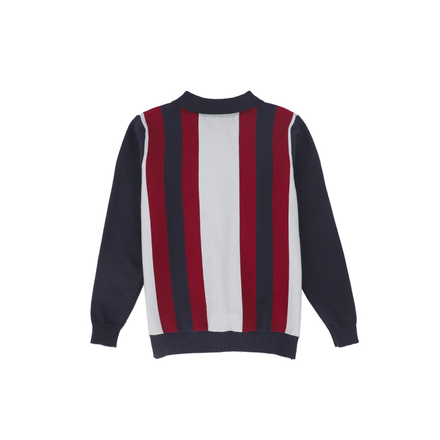 BACE COLLECTION NAVY STRIPE KNIT COLLAR CARDIGAN