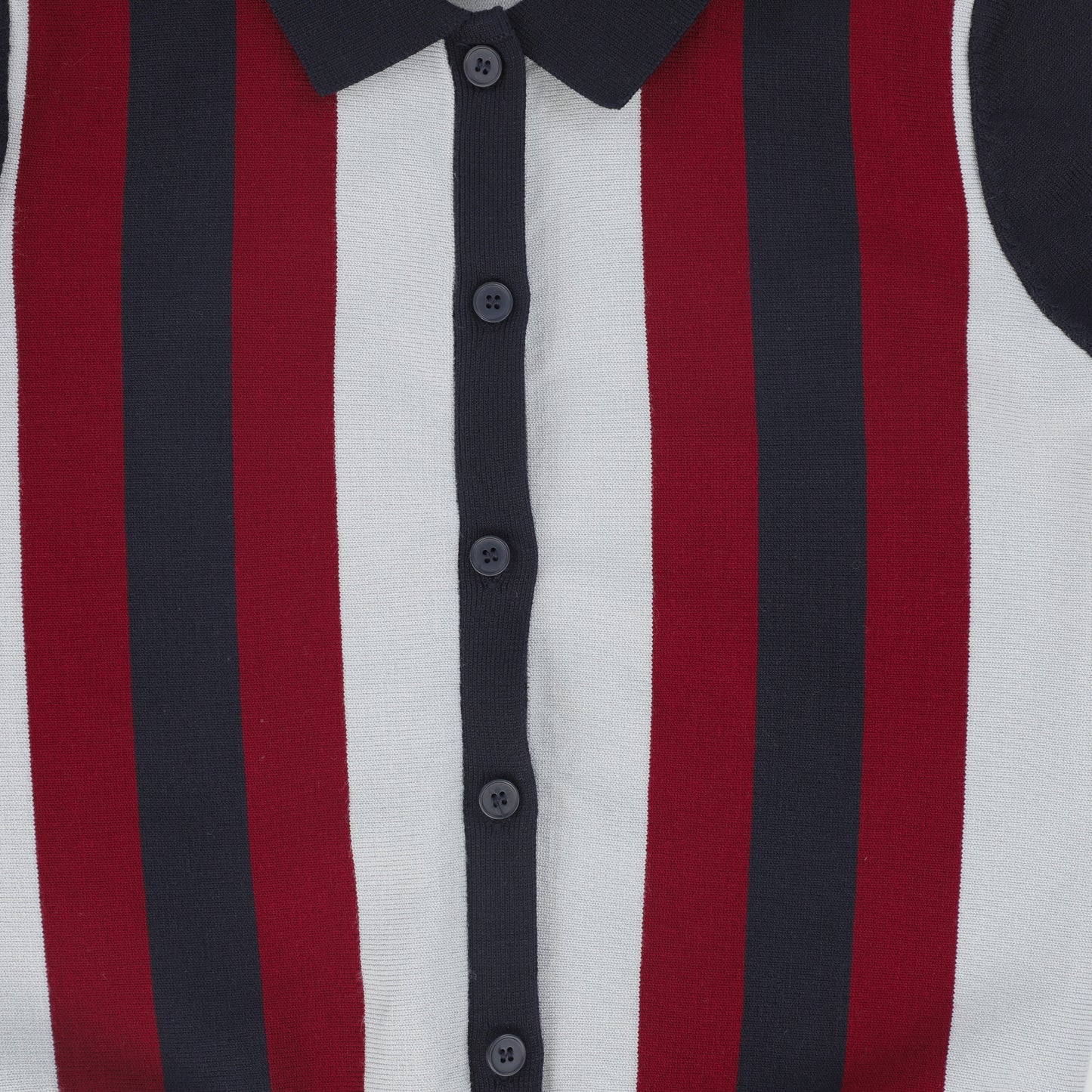 BACE COLLECTION NAVY STRIPE KNIT COLLAR CARDIGAN