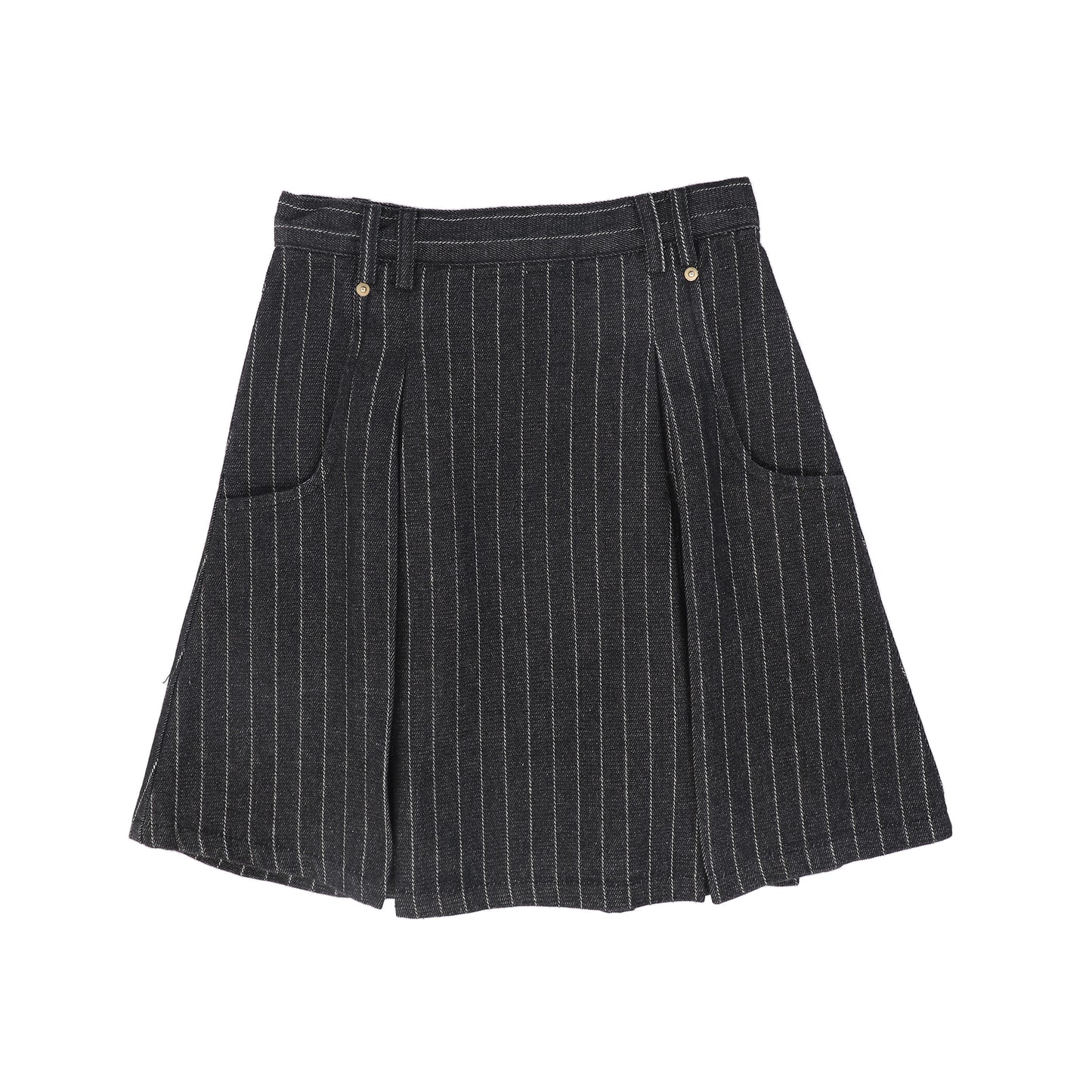 BACE COLLECTION BLACK DENIM PINSTRIPE SKIRT