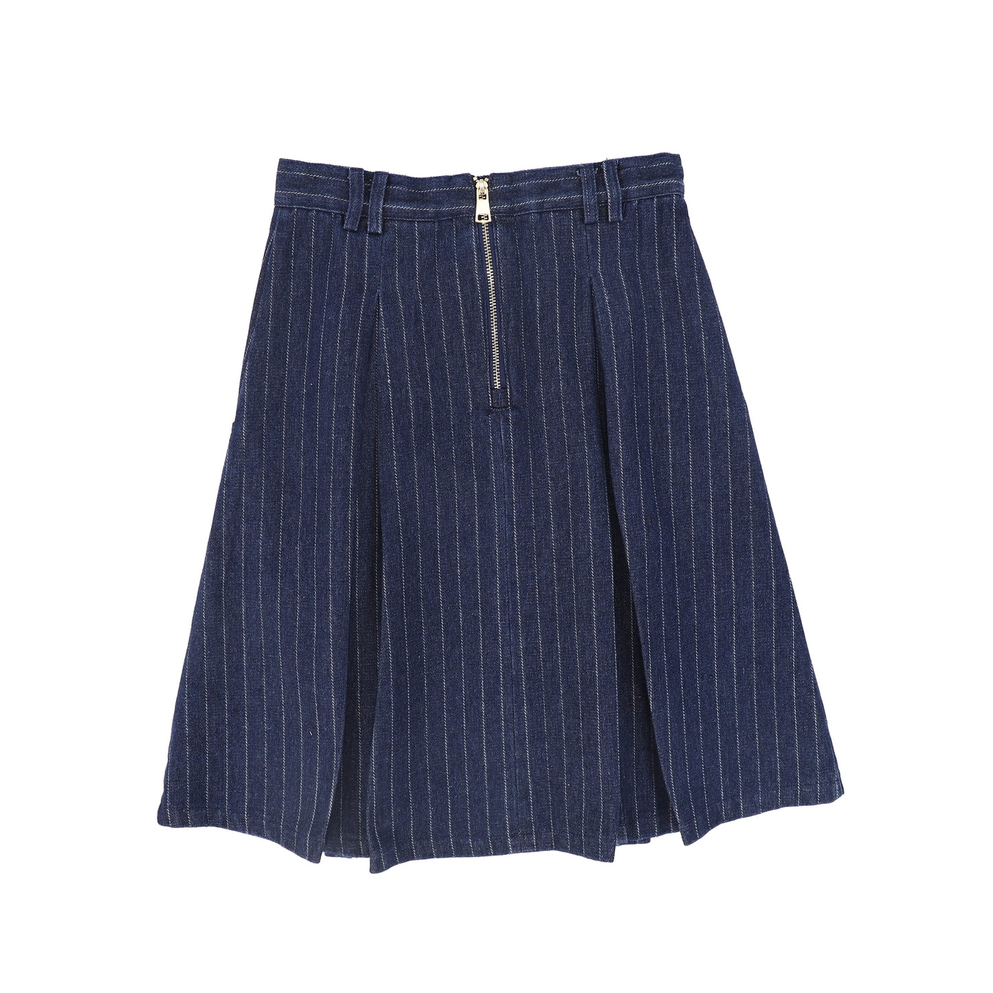 BACE COLLECTION BLUE DENIM PINSTRIPE SKIRT