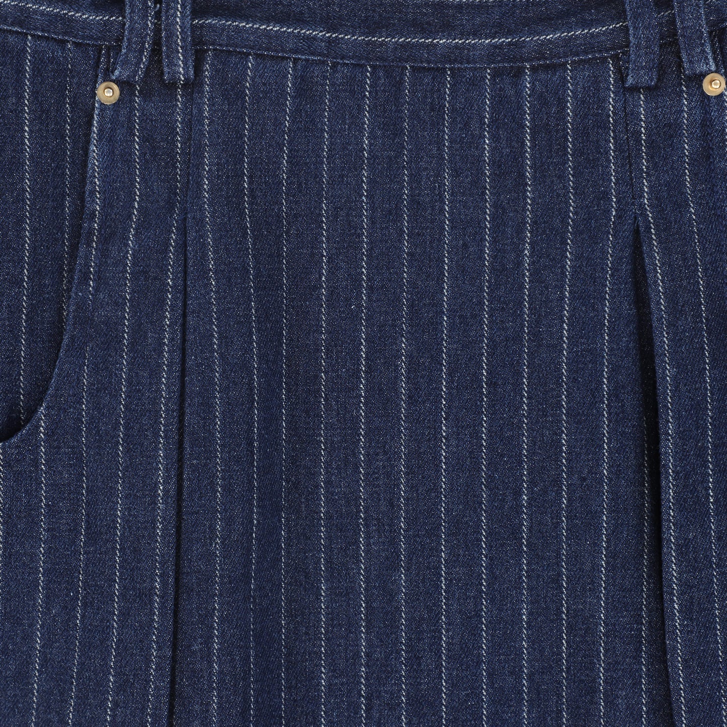 BACE COLLECTION BLUE DENIM PINSTRIPE SKIRT