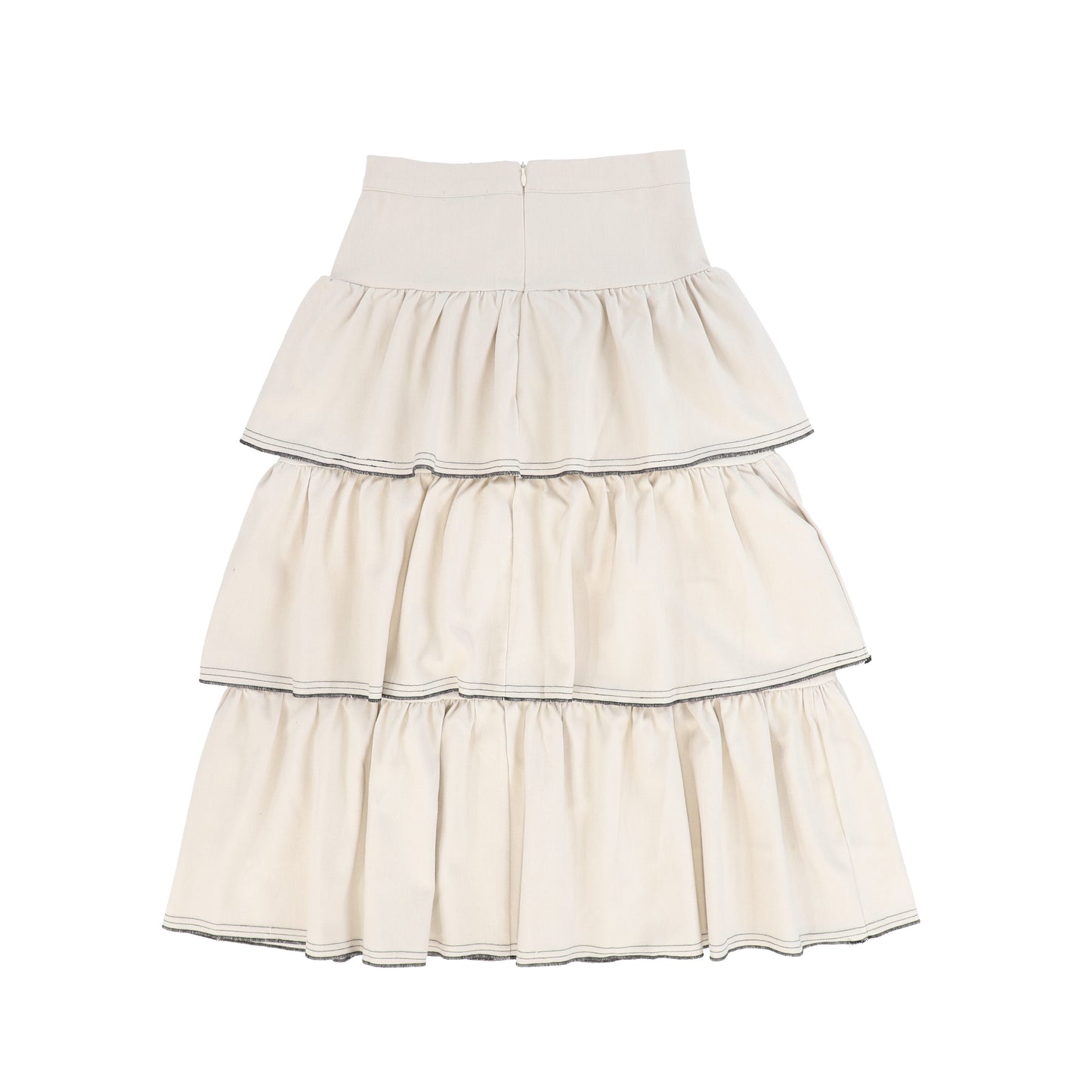 VALENTINA CREAM RUFFLE TIERED MAXI SKIRT