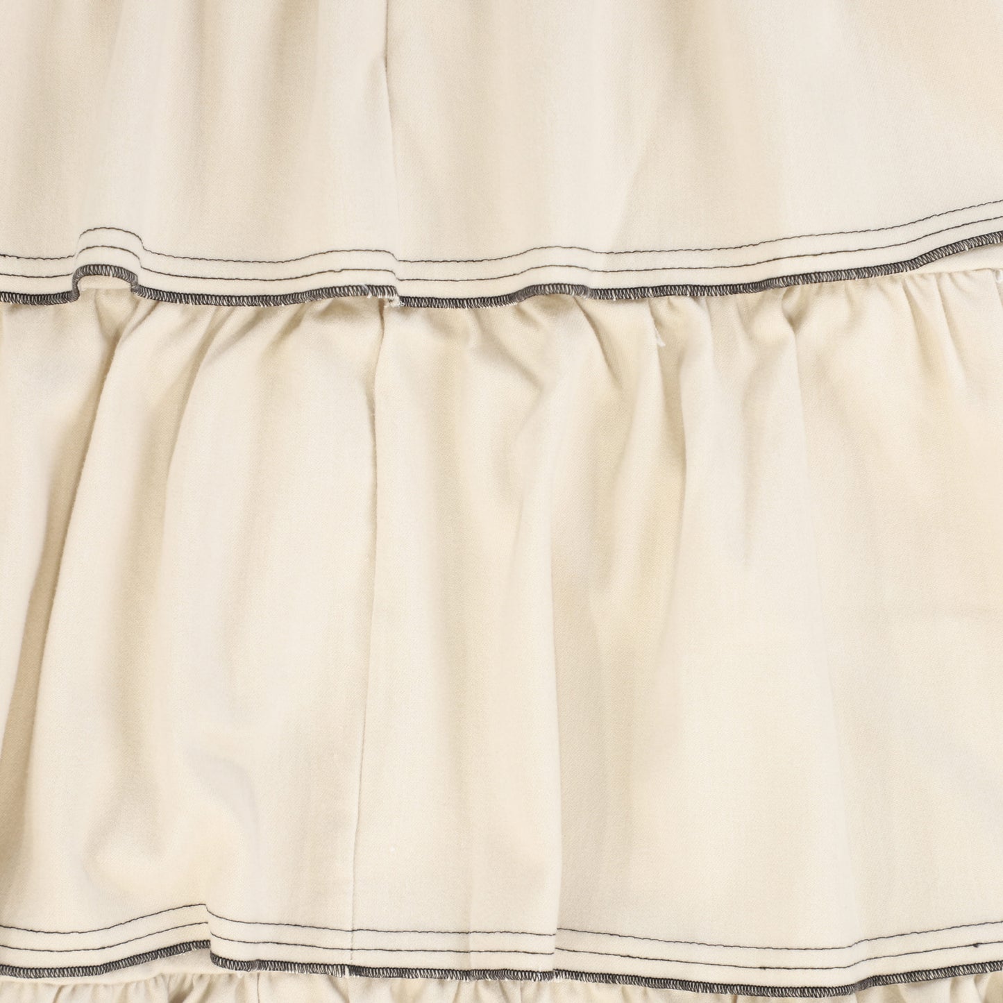 VALENTINA CREAM RUFFLE TIERED MAXI SKIRT