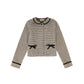 VALENTINA BROWN CHECKED VELVET TRIM TOP