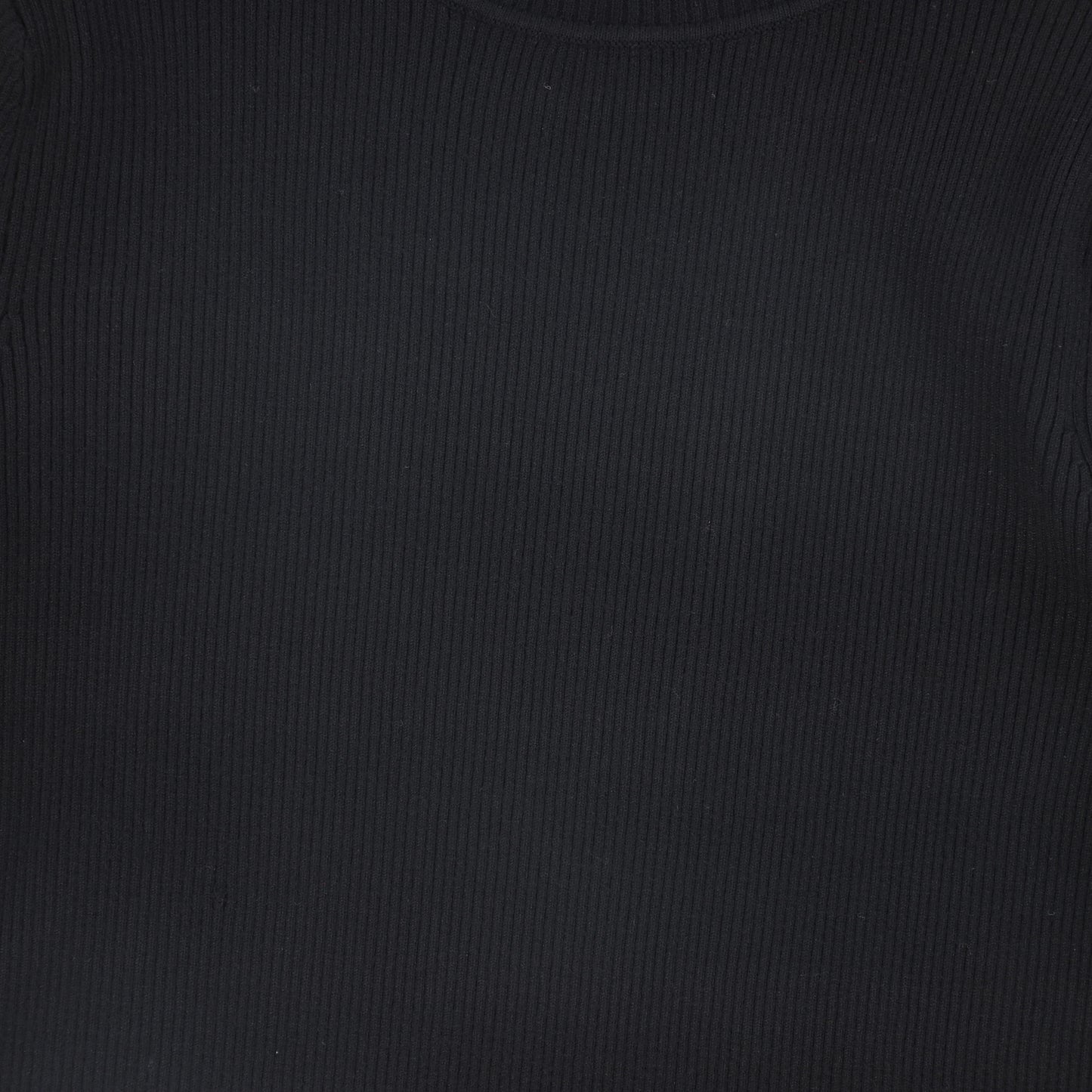 VALENTINA BLACK RIBBED KNIT LOGO TURTLENECK