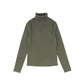 VALENTINA GREEN RIBBED KNIT LOGO TURTLENECK