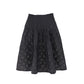 VALENTINA BLACK QUILTED MIDI SKIRT