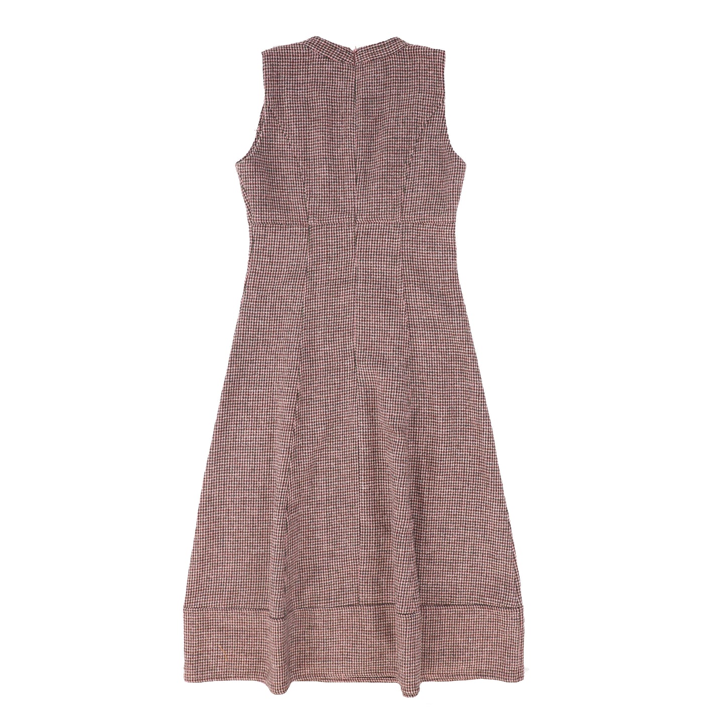 VALENTINA BURGUNDY WOOL SEAM DETAILED DRESS