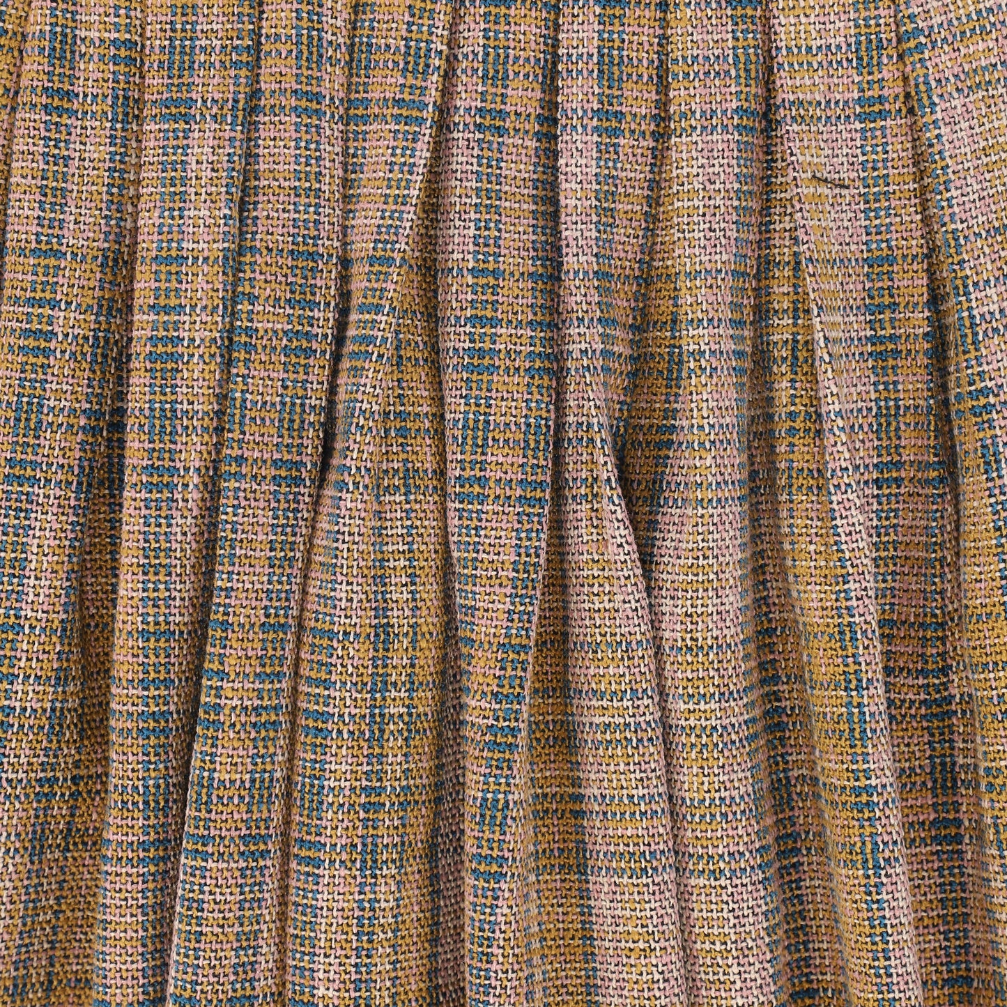 VALENTINA PINK TEXTURED PLAID SOFT PLEAT SKIRT