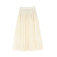 FRANCESCA GUILIANO CREAM PLEATED TULLE TIER SKIRT