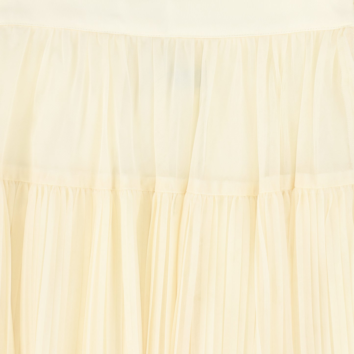 FRANCESCA GUILIANO CREAM PLEATED TULLE TIER SKIRT