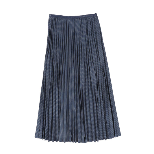 VALENTINA BLUE STRIPE DENIM MAXI SKIRT