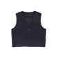 BAMBOO NAVY V-NECK ONE BUTTON VEST