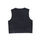 BAMBOO NAVY V-NECK ONE BUTTON VEST