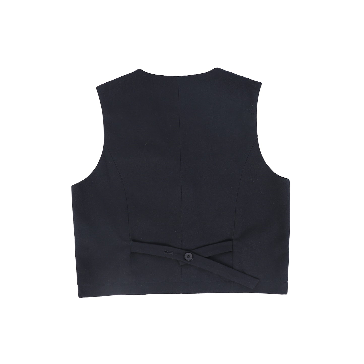 BAMBOO NAVY V-NECK ONE BUTTON VEST