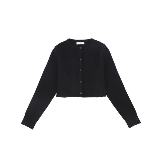 RETRO KID BLACK CROPPED CARDIGAN