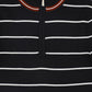 VALENTINA BLACK STRIPE HALF ZIP KNIT TURTLENECK SWEATER