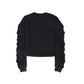 VALENTINA BLACK GATHERED SLEEVE SWEATSHIRT