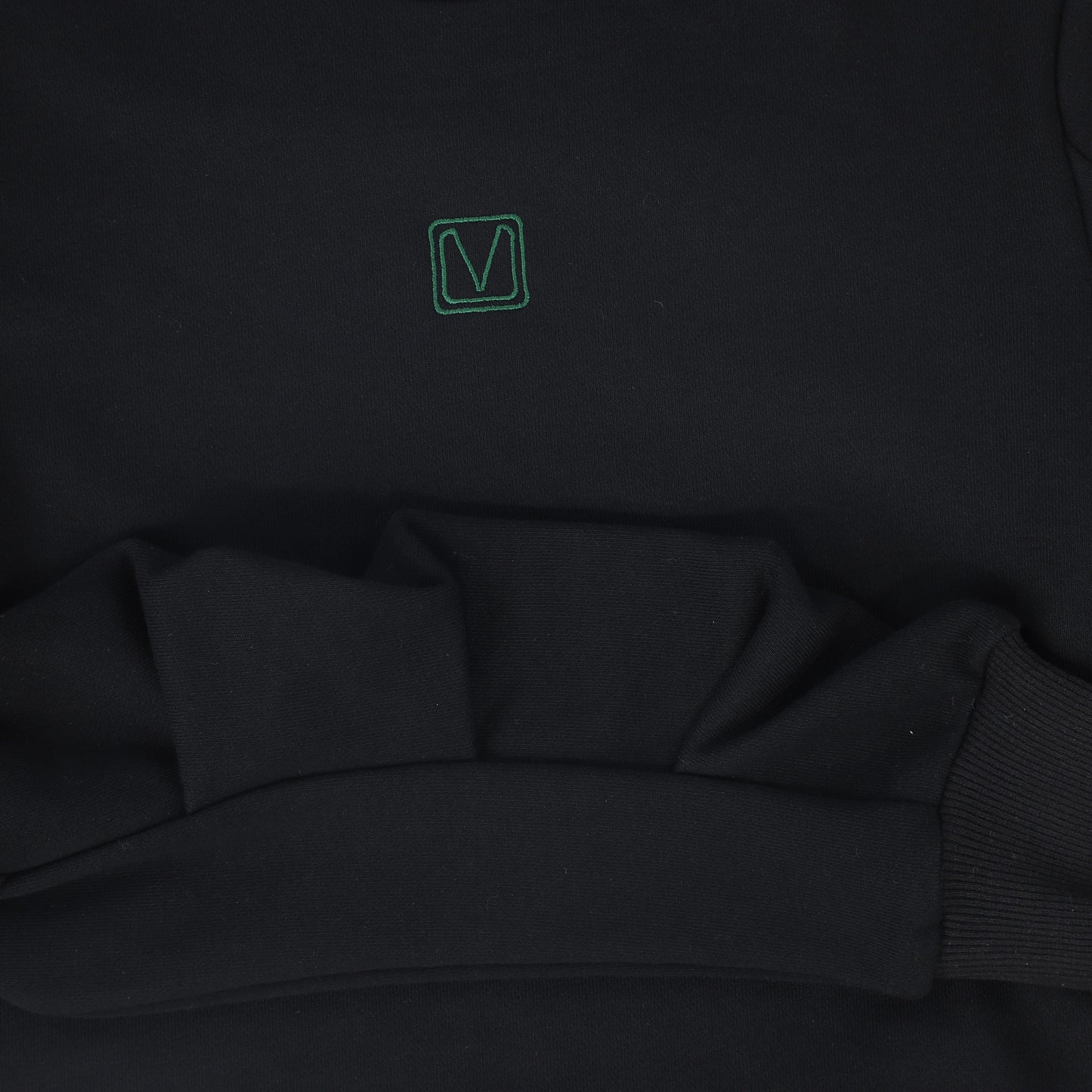 VALENTINA BLACK GATHERED SLEEVE SWEATSHIRT