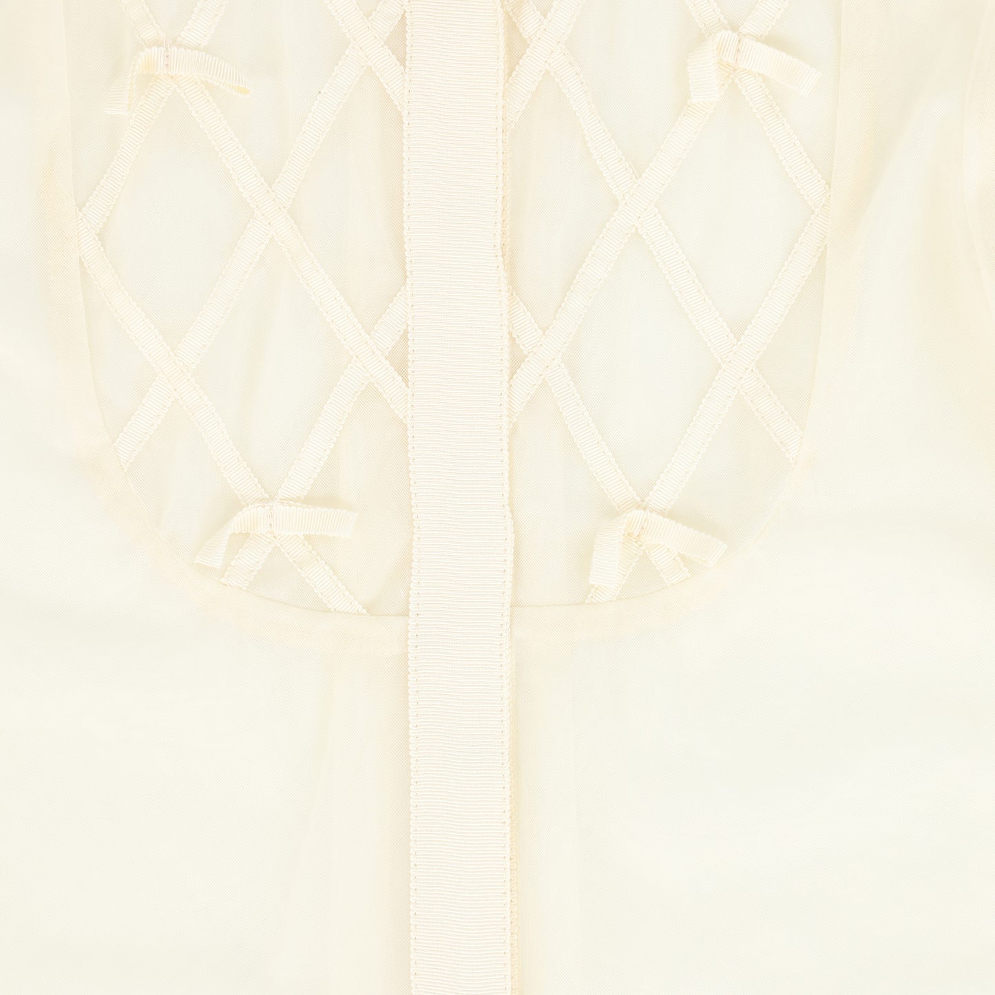 FRANCESCA GUILIANO IVORY LATTICE TULLE BLOUSE