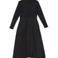 VALENTINA BLACK DENIM/SWEATSHIRT ZIPPER DRESS