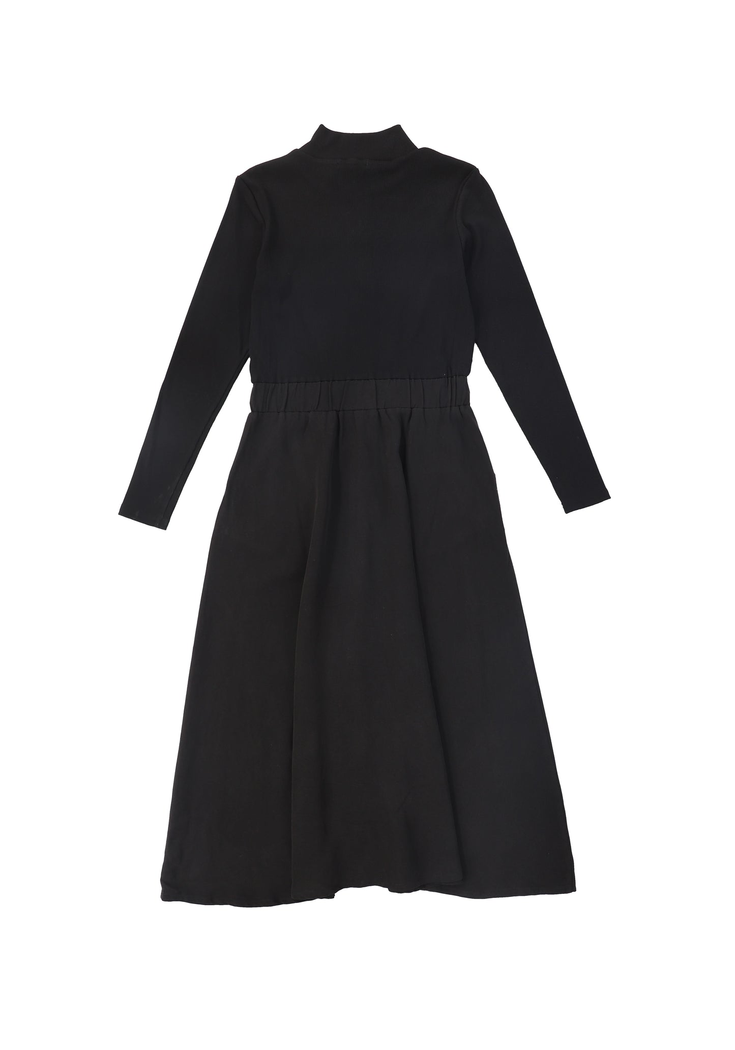 VALENTINA BLACK DENIM/SWEATSHIRT ZIPPER DRESS