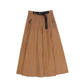VALENTINA CAMEL BELT WAISTED MIDI SKIRT
