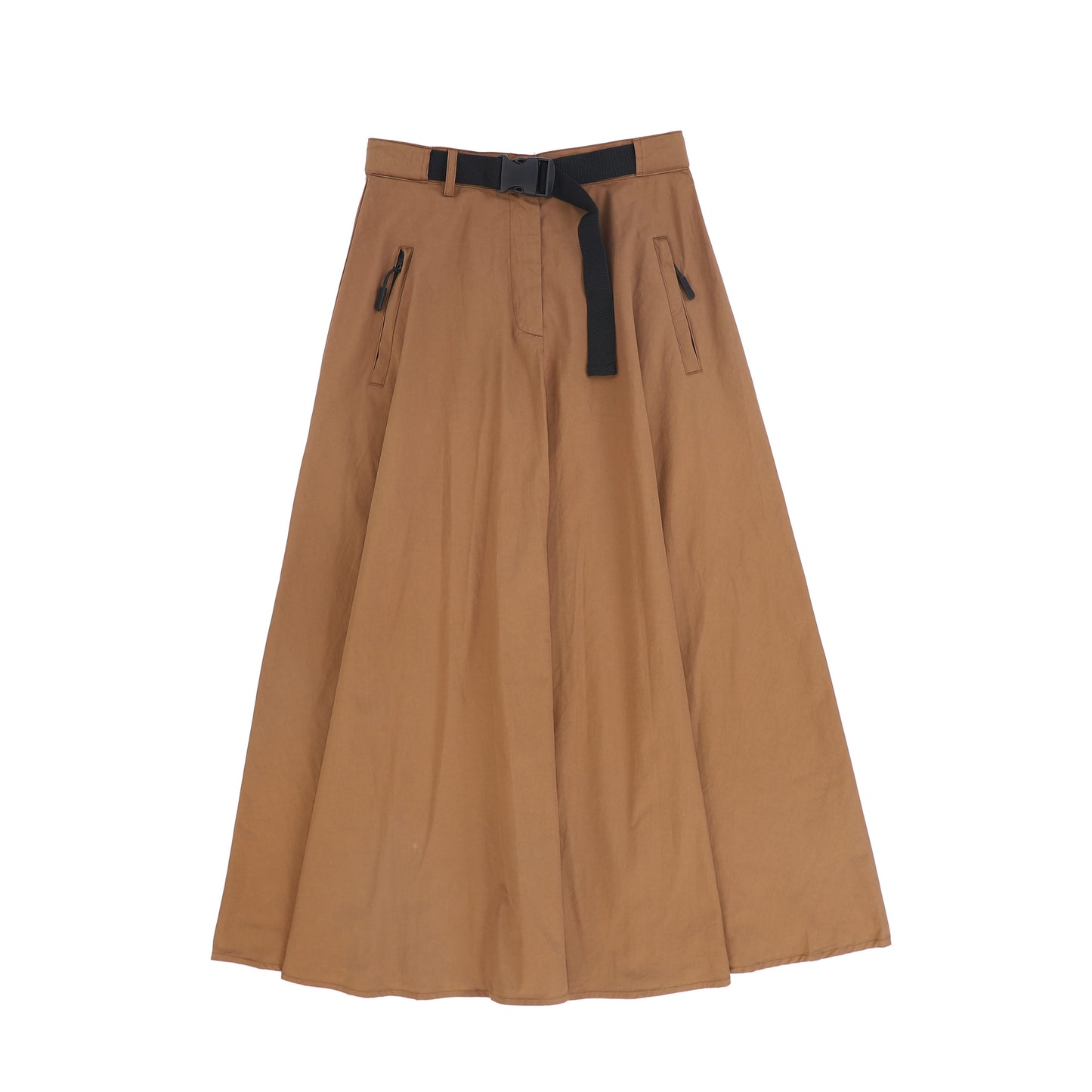 VALENTINA CAMEL BELT WAISTED MIDI SKIRT