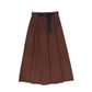 VALENTINA BURGUNDY BELT WAISTED MIDI SKIRT