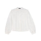 BAMBOO WHITE EMBROIDERED BIB BLOUSE