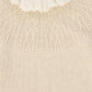 BACE COLLECTION OATMEAL POINTELLE LACE COLLAR SWEATER