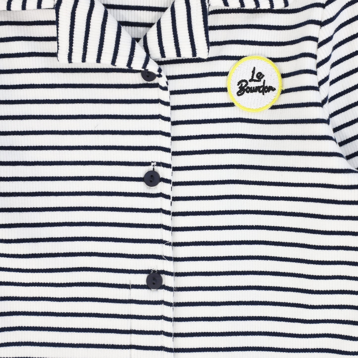 LE BOURDON NAVY/WHITE RIBBED STRIPE GRANDPA PAJAMAS
