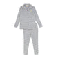 LE BOURDON NAVY/WHITE RIBBED STRIPE GRANDPA PAJAMAS