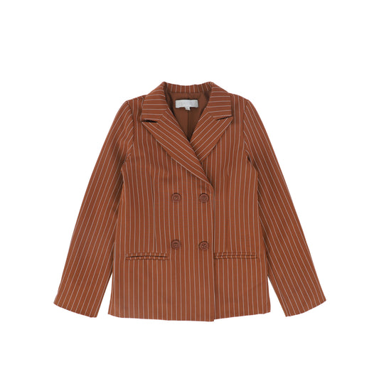 BACE COLLECTION CAMEL DOUBLE BREASTED BUTTON BLAZER