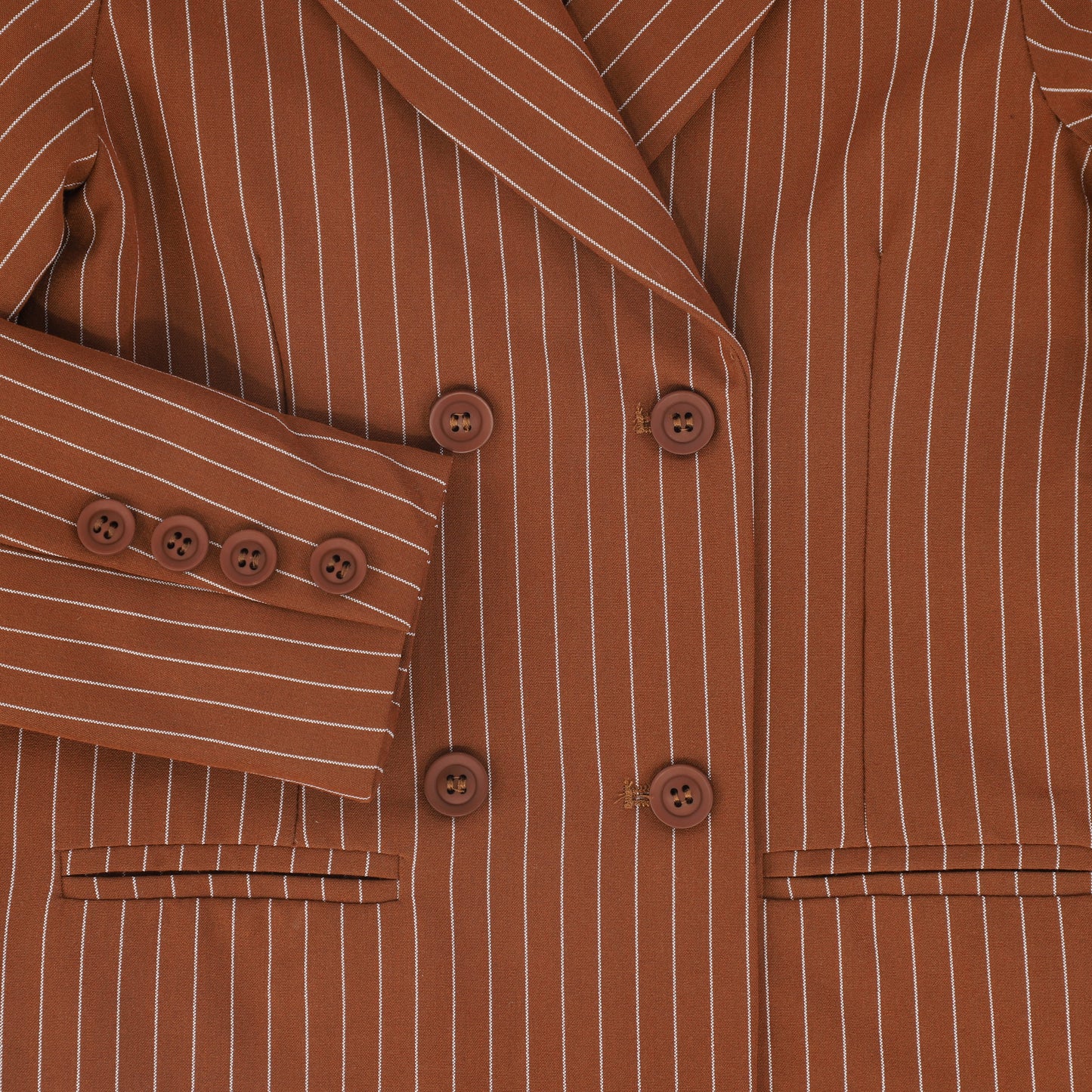 BACE COLLECTION CAMEL DOUBLE BREASTED BUTTON BLAZER
