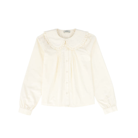 VALENTINA IVORY PETER PAN RUFFLE COLLAR BLOUSE